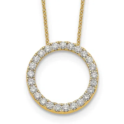 Diamond2deal 14k Gold 1 Ct Lab Grown Diamond Eternity Pendant Necklace 18" In Yellow