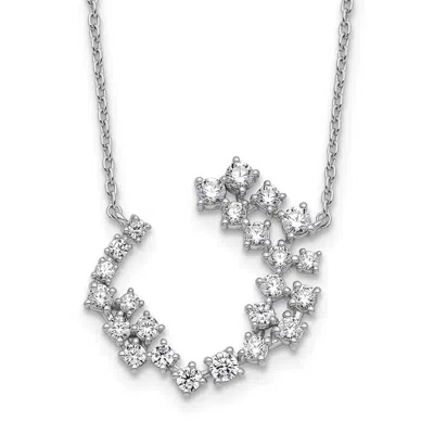 Diamond2deal 14k Gold 1 Ct Lab Grown Diamond Fashion Necklace 18" Clarity Vs, Color D-e In White