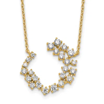 Diamond2deal 14k Gold 1 Ct Lab Grown Diamond Fashion Necklace 18" Clarity Vs, Color D-e In Yellow
