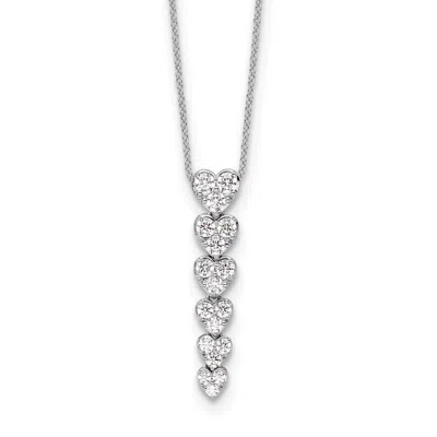 Diamond2deal 14k Gold 1 Ct Lab Grown Diamond Heart Pendant Necklace 18" Clarity Vs, Color D-e In White