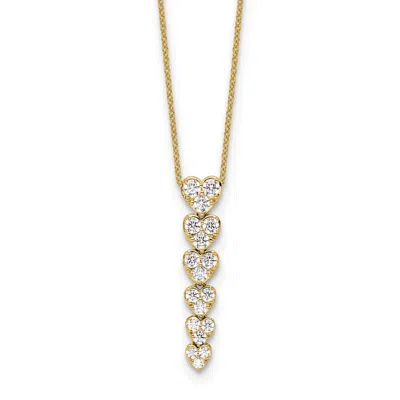Diamond2deal 14k Gold 1 Ct Lab Grown Diamond Heart Pendant Necklace 18" Clarity Vs, Color D-e In Yellow