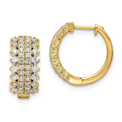 Diamond2deal 14k Gold 1 Ct Lab Grown Diamond Hinged Hoop Earrings Vs Clarity, G-h Color In White