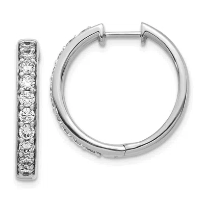 Diamond2deal 14k Gold 1 Ct Lab Grown Diamond Hinged Hoop Earrings In White