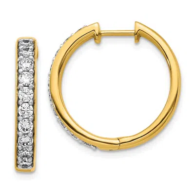 Diamond2deal 14k Gold 1 Ct Lab Grown Diamond Hinged Hoop Earrings In Yellow