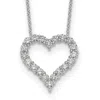 Diamond2deal 14k Gold 1 Ct Lab Grown Diamond Open Heart Pendant Necklace 18" Clarity Vs, Color D-e In White