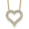 Diamond2deal 14k Gold 1 Ct Lab Grown Diamond Open Heart Pendant Necklace 18" Clarity Vs, Color D-e In Yellow