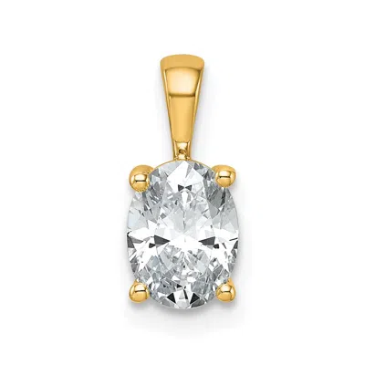 Diamond2deal 14k Gold 1 Ct Lab Grown Diamond Oval Pendant