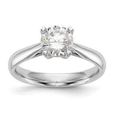 Diamond2deal 14k Gold 1 Ct Lab Grown Diamond Round Solitaire Engagement Ring In White