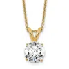 Diamond2deal 14k Gold 1 Ct Lab Grown Diamond Round Solitaire Pendant Necklace 18" In Yellow