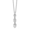 Diamond2deal 14k Gold 1 Ct Lab Grown Diamond Three Stone Pendant Necklace 18" Clarity Vs, Color D-e In White