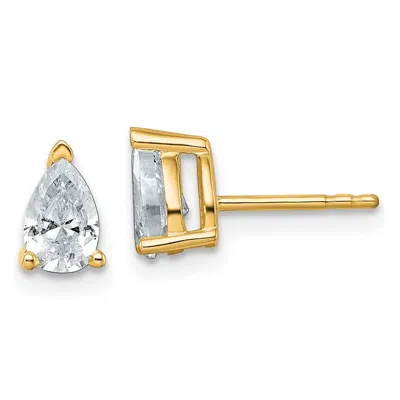 Diamond2deal 14k Gold 1 Ct Pear Lab Grown Diamond Stud Earrings Vs Clarity, G-h Color In White