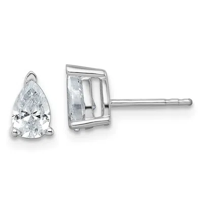 Diamond2deal 14k Gold 1 Ct Pear Lab Grown Diamond Stud Earrings Vs Clarity, G-h Color In Yellow