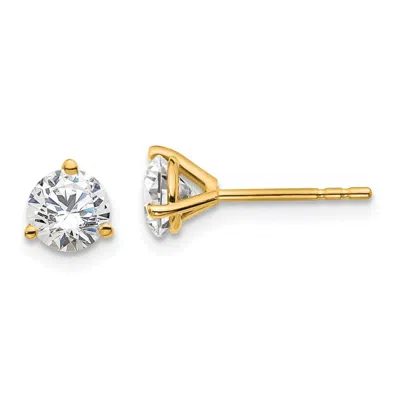 Diamond2deal 14k Gold 1 Ct Round Lab Grown Diamond Stud Earrings Vs Clarity, D-e Color In White