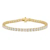 Diamond2deal 14k Yellow Gold 15 Ctw Lab-grown Diamond 4-prong Setting Straight-line Tennis Bracelet  In Gold