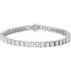 Diamond2deal 14k Gold 10 1/2 Ctw Lab-grown Diamond Line Bracelet 7" In White