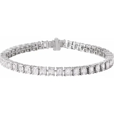 Diamond2deal 14k Gold 10 1/2 Ctw Lab-grown Diamond Line Bracelet 7" In White