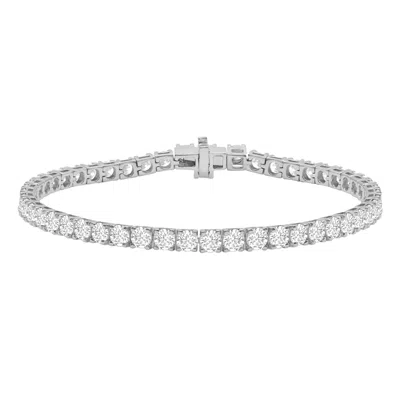 Diamond2deal 14k Gold 10 Ctw Lab-grown Diamond Straight-line Tennis Bracelet 7" In Pattern