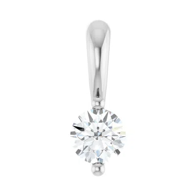 Diamond2deal 14k Gold 1/10 Ct Lab-grown Diamond Pendant In White