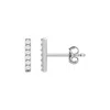 Diamond2deal 14k Gold 1/10ct Lab-grown Diamond Bar Stud Earrings Clarity Si, Color G-h In White