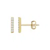 Diamond2deal 14k Gold 1/10ct Lab-grown Diamond Bar Stud Earrings Clarity Si, Color G-h In Yellow