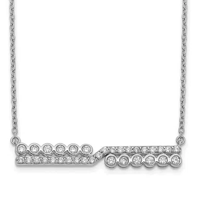Diamond2deal 14k Gold 1/2 Ct Lab Grown Diamond Bar Pendant Necklace Clarity Vs, Color G-h In White