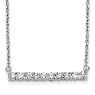 Diamond2deal 14k Gold 1/2 Ct Lab Grown Diamond Bar Pendant Necklace Clarity Vs, Color G-h In White