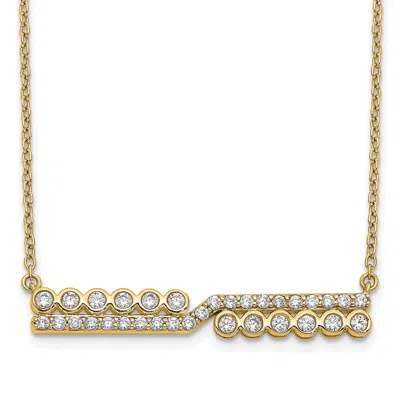 Diamond2deal 14k Gold 1/2 Ct Lab Grown Diamond Bar Pendant Necklace Clarity Vs, Color G-h In Yellow