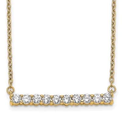 Diamond2deal 14k Gold 1/2 Ct Lab Grown Diamond Bar Pendant Necklace Clarity Vs, Color G-h In Yellow