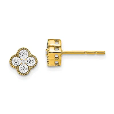 Diamond2deal 14k Gold 1/2 Ct Lab Grown Diamond Bloom Floral Stud Earrings Vs Clarity, D-e Color In White