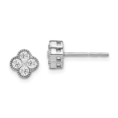 Diamond2deal 14k Gold 1/2 Ct Lab Grown Diamond Bloom Floral Stud Earrings Vs Clarity, D-e Color In Yellow