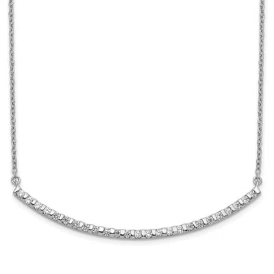 Diamond2deal 14k Gold 1/2 Ct Lab Grown Diamond Curved Bar Pendant Necklace 18" Clarity Vs, Color G-h In White