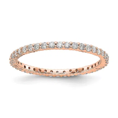 Diamond2deal 14k Gold 1/2 Ct Lab Grown Diamond Eternity Wedding Band Ring Clarity Vs, Color G-h In Pink