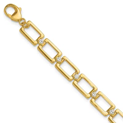Diamond2deal 14k Gold 1/2 Ct Lab Grown Diamond Fancy Link Bracelet In Yellow