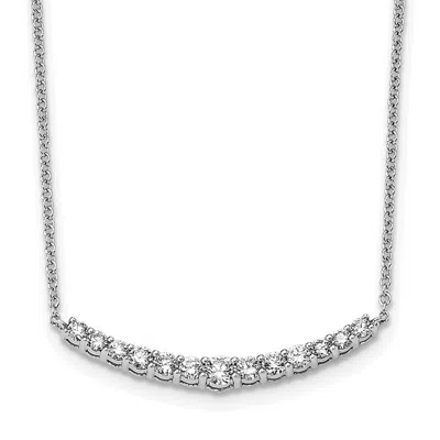 Diamond2deal 14k Gold 1/2 Ct Lab Grown Diamond Fashion Bar Pendant Necklace 18" In White