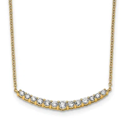 Diamond2deal 14k Gold 1/2 Ct Lab Grown Diamond Fashion Bar Pendant Necklace 18" In Yellow