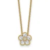 Diamond2deal 14k Gold 1/2 Ct Lab Grown Diamond Floral Pendant Necklace 18" Clarity Vs, Color D-e In Yellow