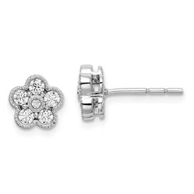 Diamond2deal 14k Gold 1/2 Ct Lab Grown Diamond Floral Stud Earrings Vs Clarity, D-e Color In Yellow