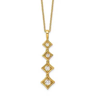 Diamond2deal 14k Gold 1/2 Ct Lab Grown Diamond Four Stone Pendant Necklace 18" In Yellow