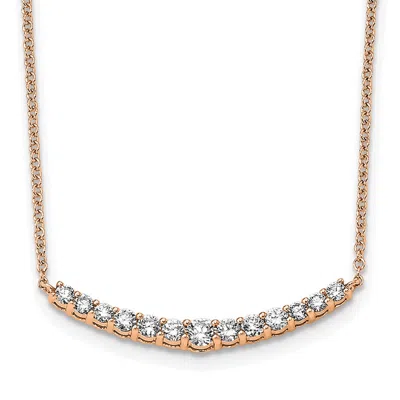 Diamond2deal 14k Gold 1/2 Ct Lab Grown Diamond Pendant Necklace 18" Clarity Vs, Color G-h In Pink