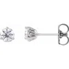 Diamond2deal 14k Gold 1/2 Ct Lab-grown Diamond Scroll Earrings Clarity Si, Color G-h In White
