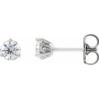 Diamond2deal 14k Gold 1/2 Ct Lab-grown Diamond Scroll Earrings Clarity Si, Color G-h In White