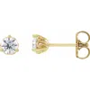 Diamond2deal 14k Gold 1/2 Ct Lab-grown Diamond Scroll Earrings Clarity Si, Color G-h In Yellow
