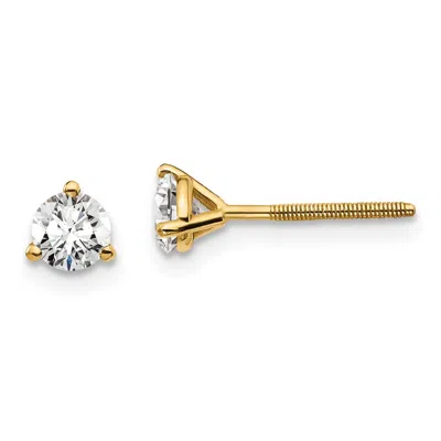 Diamond2deal 14k Gold 1/2 Ct Round Lab Grown Diamond Stud Earrings Screw Back Vs Clarity, D-e Color In White