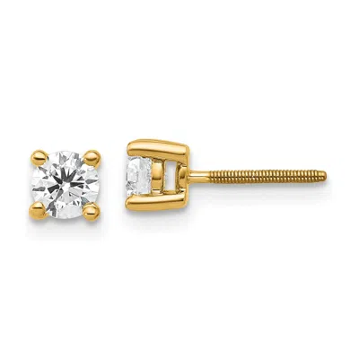 Diamond2deal 14k Gold 1/2 Ct Round Lab Grown Diamond Stud Earrings Screw Back Vs Clarity, D-e Color In White
