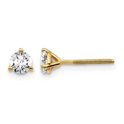 Diamond2deal 14k Gold 1/5 Ctw Lab Grown Diamond Stud Earrings Screwback