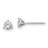Diamond2deal 14k Gold 1/2 Ct Round Lab Grown Diamond Stud Earrings Vs Clarity, D-e Color In Yellow