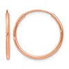 Diamond2deal 14k Gold 1.20mm Round Shape Endless Hoop Earrings In Pink
