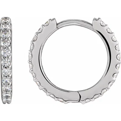 Diamond2deal 14k Gold 1/2ct Lab-grown Diamond 13.64 Mm Hoop Earrings Clarity Si, Color G-h In White