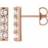 Diamond2deal 14k Gold 1/2ct Lab-grown Diamond Bar Stud Earrings Clarity Si, Color G-h In Pink