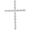 Diamond2deal 14k Gold 1/2ct Lab-grown Diamond Cross Pendant In White